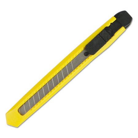 BOARDWALK 10 mm Retractable Snap-Off Straight-Edged Snap Blade KnifeYellow UKNIFE75